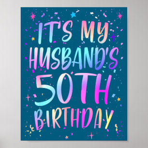 Es ist die farbenfrohe Illustration zum 50. Geburt Poster