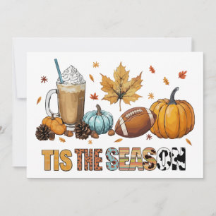 Es ist die Herbstsaison mit Football und Kaffee Einladung