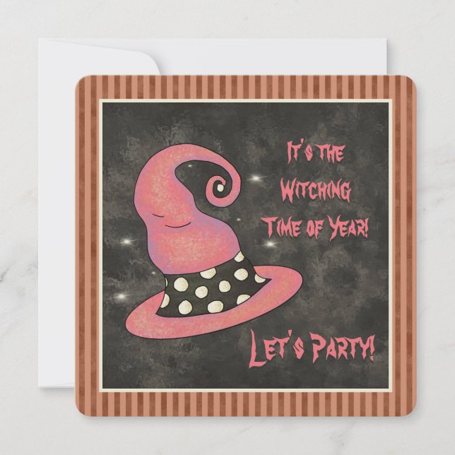 Es ist die Hexenzeit des Jahres Halloween Hexe Einladung (Vorderseite)