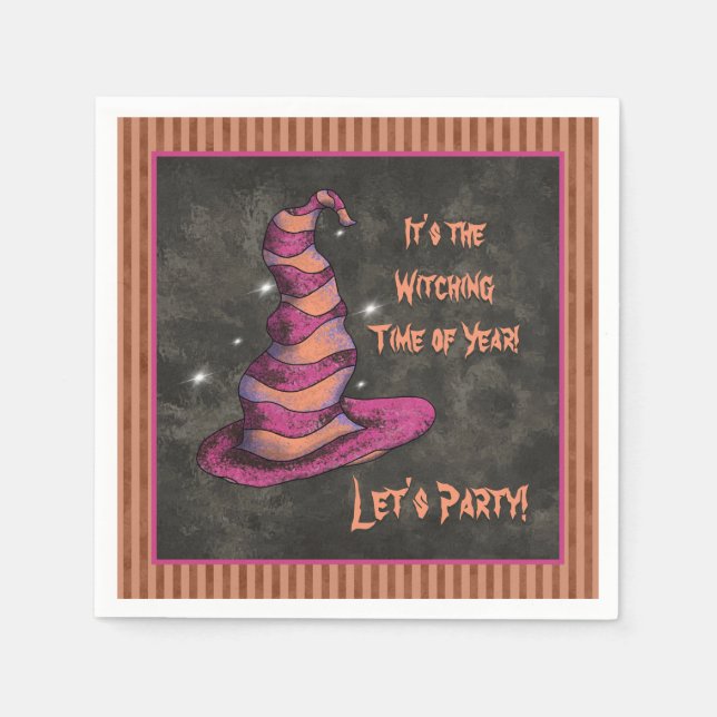 Es ist die Hexenzeit des Jahres Halloween Serviette (Vorderseite)