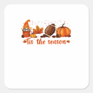 Es ist die Jahreszeit Herbst-Gnom-Fußball-Design Quadratischer Aufkleber