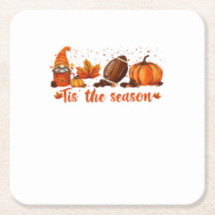 Es ist die Jahreszeit Herbst-Gnom-Fußball-Design Rechteckiger Pappuntersetzer