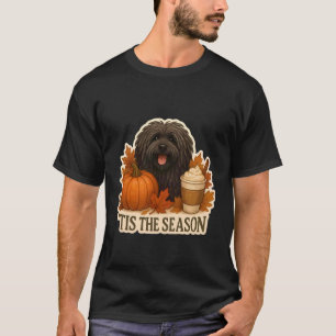 Es ist die Jahreszeit Puli Hund Herbst Kürbis Blät T-Shirt