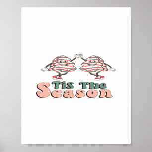 Es Ist Die Jahreszeit Retro Groovy Weihnachten Vin Poster