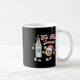 Es ist die Jahreszeit Retro Milch und Kekse Weihna Kaffeetasse