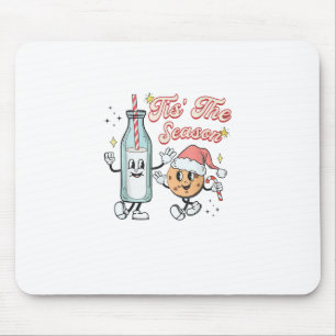 Es ist die Jahreszeit Retro Milch und Kekse Weihna Mousepad