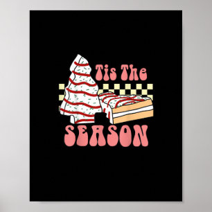 Es ist die Jahreszeit Weihnachtsbaum Groovy Retro  Poster
