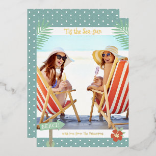 Es ist die Meer-Sonne-Tropischer Strand-Sommer-Wei Folieneinladung