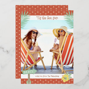 Es ist die Meer-Sonne-Tropischer Strand-Sommer-Wei Folieneinladung