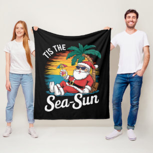 Es ist die Meersonne Santa Strand Weihnachten im J Fleecedecke