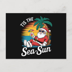 Es ist die Meersonne Santa Strand Weihnachten im J Postkarte