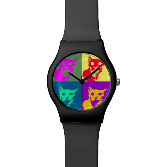 Es ist die Pop-Art der Lanze auf einer flippigen Armbanduhr (Nahaufnahme)