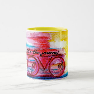 Es ist die Reise-Ursprüngliche Kunst durch Zweifarbige Tasse