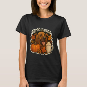 Es ist die Saison Bloodhound Hund Herbst Kürbis  T-Shirt