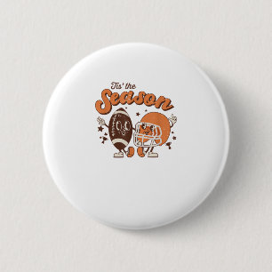 Es ist die Saison Football Retro Halloween Kreativ Button