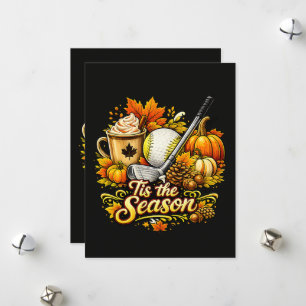Es ist die Saison Herbst Golf Kürbis Gewürz Kaffee Feiertagskarte