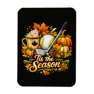 Es ist die Saison Herbst Golf Kürbis Gewürz Kaffee Magnet