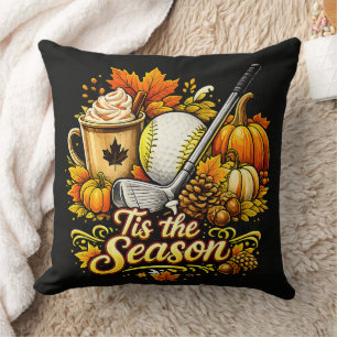 Es ist die Saison Herbst Golf Kürbisgewürz Kaffee Kissen