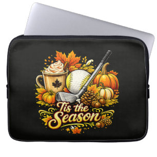 Es ist die Saison Herbst Golf Kürbisgewürz Kaffee Laptopschutzhülle