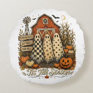 Es ist die Saison Herbst Herbst Halloween Geister Rundes Kissen