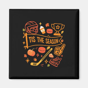Es ist die Saison Hockey Herbst Blätter Hallo Kürb Magnet