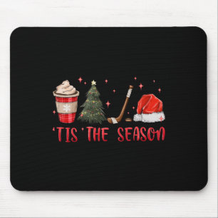 Es ist die Saison Hockey Kaffee Weihnachtsbaum Eis Mousepad