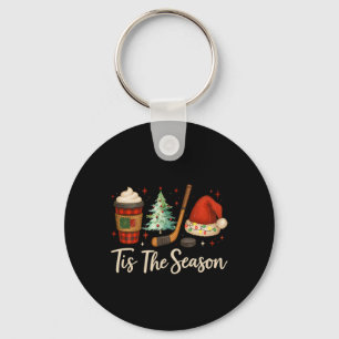 Es ist die Saison Hockey Kaffee Weihnachtsbaum Eis Schlüsselanhänger
