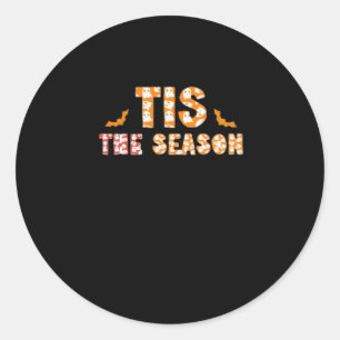 Es ist die Saison Lustiges Halloween-Design Runder Aufkleber