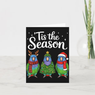 Es ist die Saison Onus Papagei Weihnachten Santa V Karte