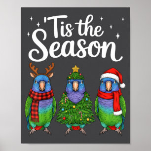 Es ist die Saison Onus Papagei Weihnachten Santa V Poster