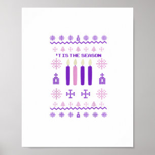 Es ist die Saison Pullover Weihnachten Xmas kathol Poster