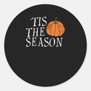 Es ist die Saison Süße Halloween-Kürbis Runder Aufkleber