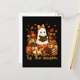Es ist die Saison Süßer Geist Lese Buch Herbst Feiertagspostkarte