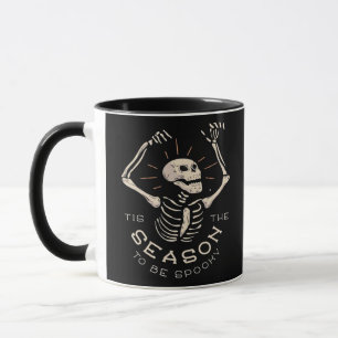 Es ist die Saison, um Halloween-Skelett Vintag zu Tasse