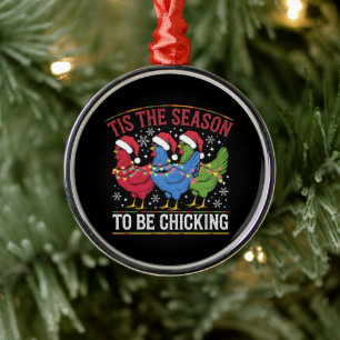 Es ist die Saison, um Weihnachts-Hühnchen-Western Ornament Aus Metall