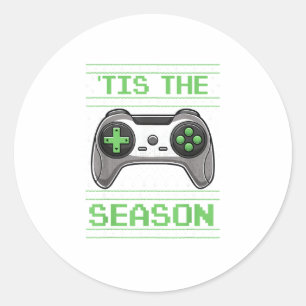 Es ist die Saison Videospiele Weihnachten Xmas Gam Runder Aufkleber