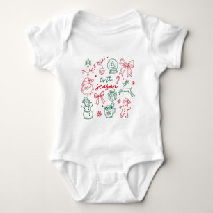 Es ist die Saison - Weihnachts-Doodle Baby Strampler