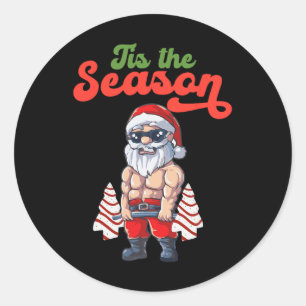 Es Ist Die Saison Workout Weihnachtsbaum Kuchen De Runder Aufkleber