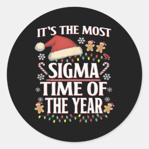 Es ist die Sigma-Zeit des Jahres Weihnachten Runder Aufkleber