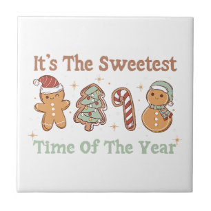 Es ist die süßeste Zeit des Jahres Cute Funny Xmas Fliese