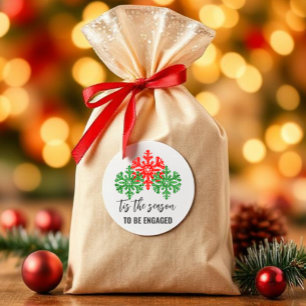 Es ist die Weihnachtszeit - Verlobungsfeier Runder Aufkleber