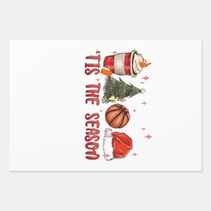 Es ist die Weihnachtszeit Xmas Basketball Geschenkpapier Set