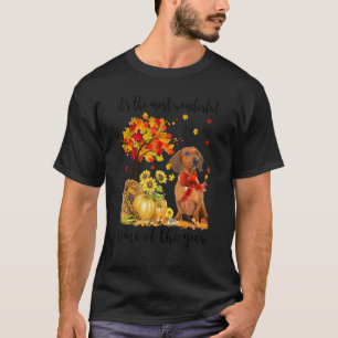 Es ist die wunderbarste Dackel für den Herbst T-Shirt