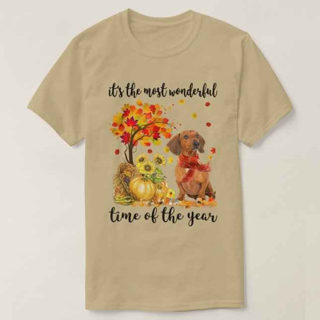 Es ist die wunderbarste Dackel für den Herbst T-Shirt (Design vorne)