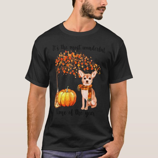 Es ist die wunderbarste Herbstzeit Chihuahua Scar T-Shirt (Vorderseite)