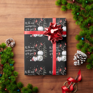 Es ist die wunderbarste Zeit des Jahres Schneemann Geschenkpapier