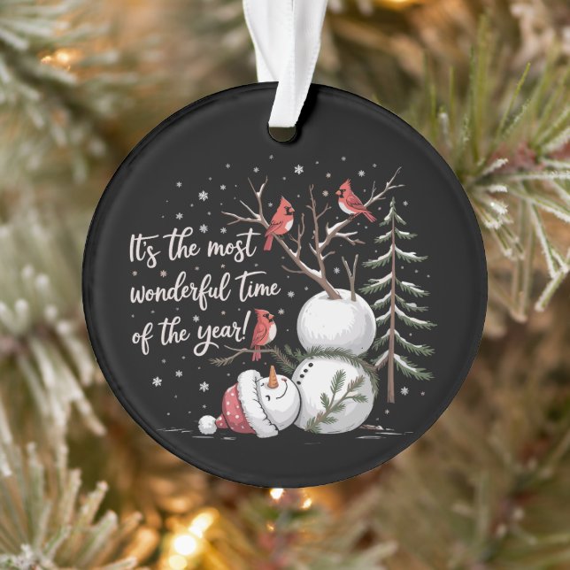 Es ist die wunderbarste Zeit des Jahres Schneemann Ornament (Baum)