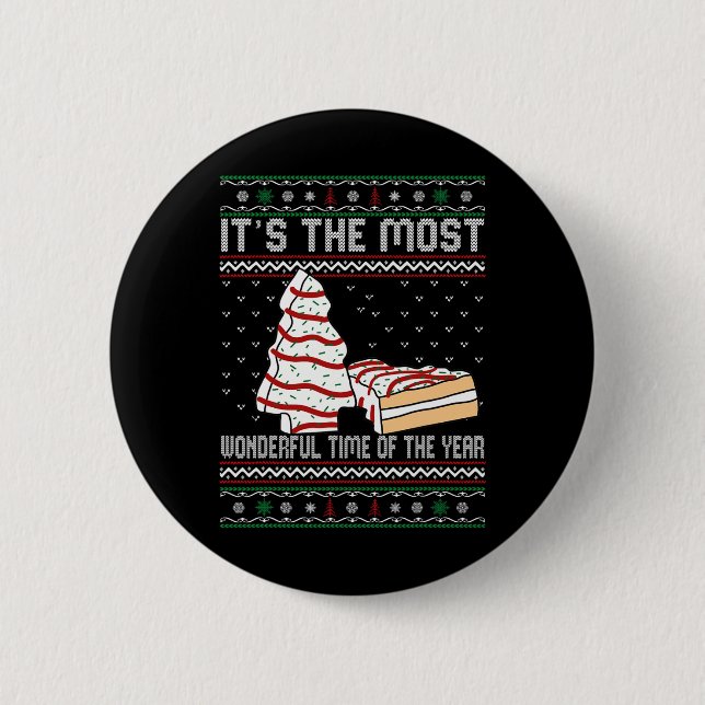 Es ist die wunderbarste Zeit des Jahres Weihnachte Button (Vorderseite)