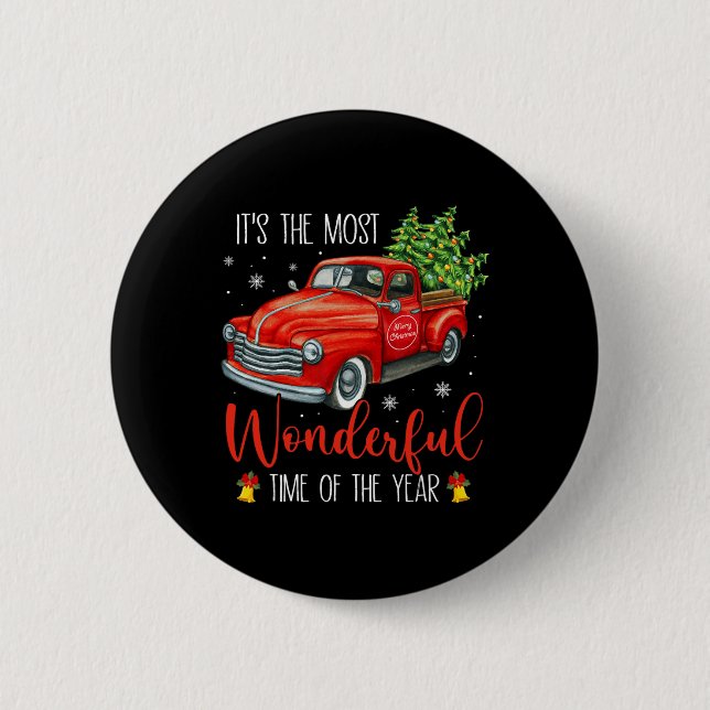 Es ist die wunderbarste Zeit des Jahres Weihnachte Button (Vorderseite)