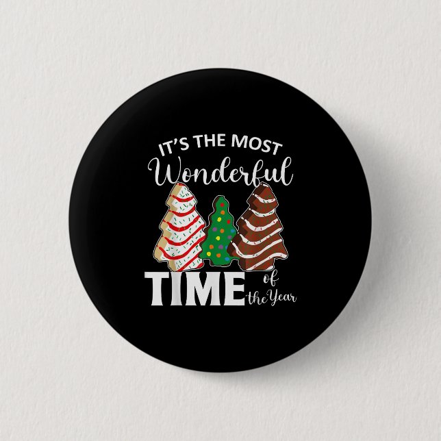 Es ist die wunderbarste Zeit des Jahres Weihnachte Button (Vorderseite)